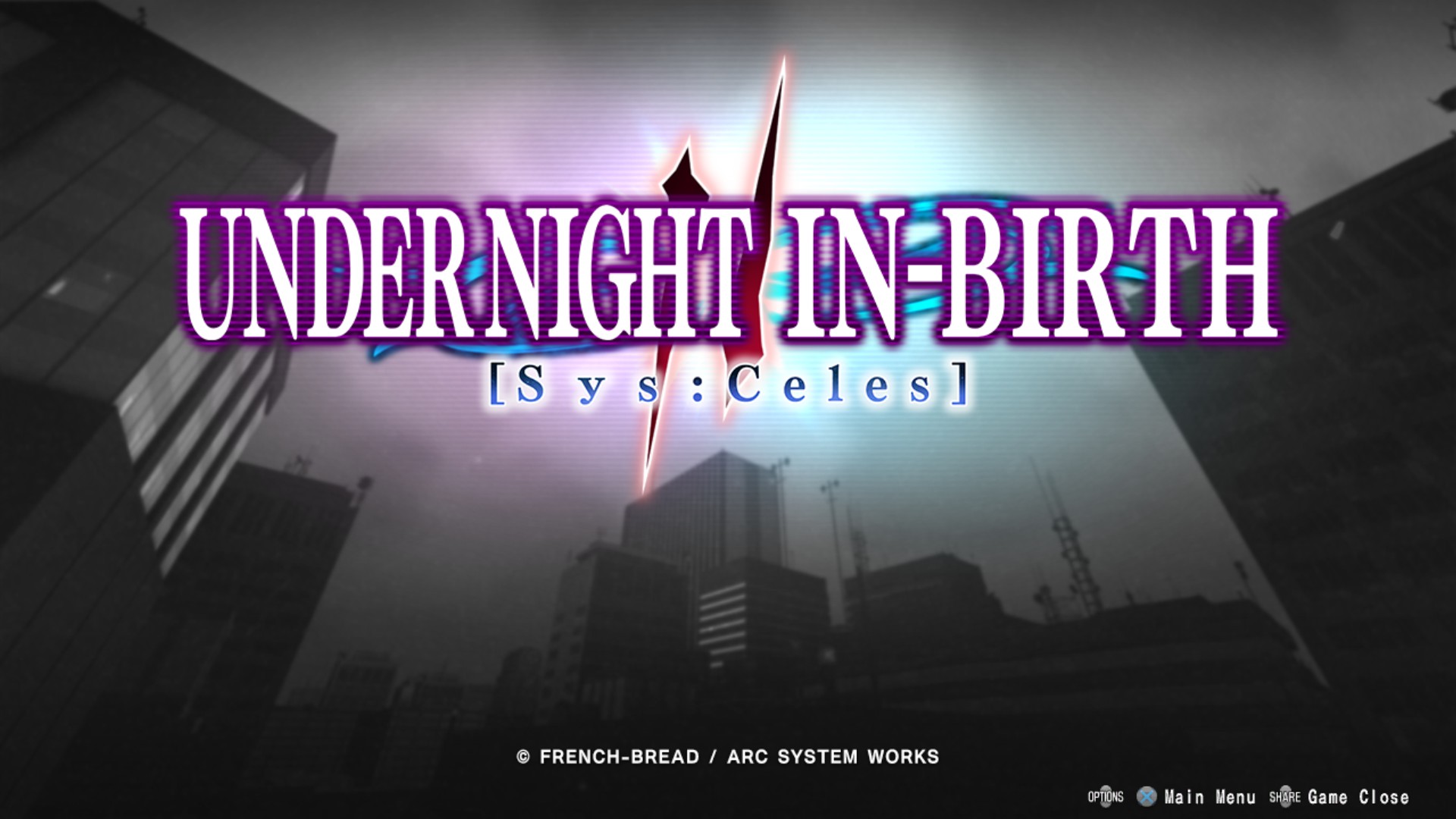 tela de titulo de Under Night in Birth II