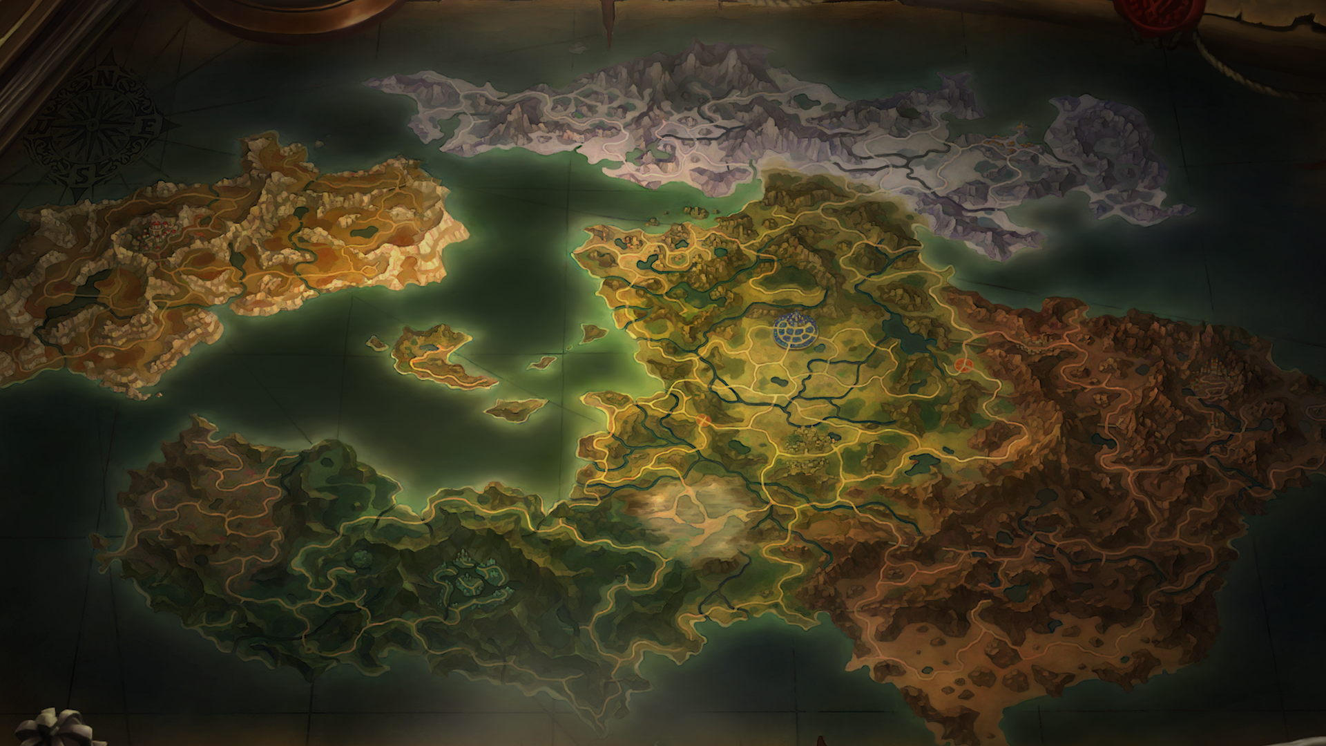 Mapa de Fervrith em Unicorn Overlord
