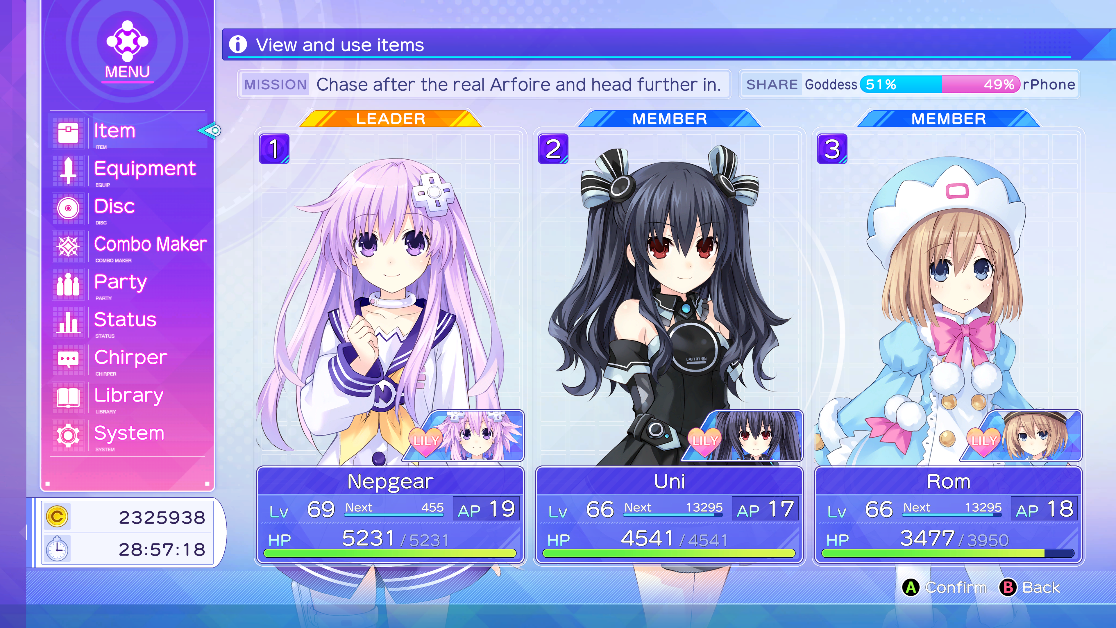 Neptunia Sisters VS Sisters - Party