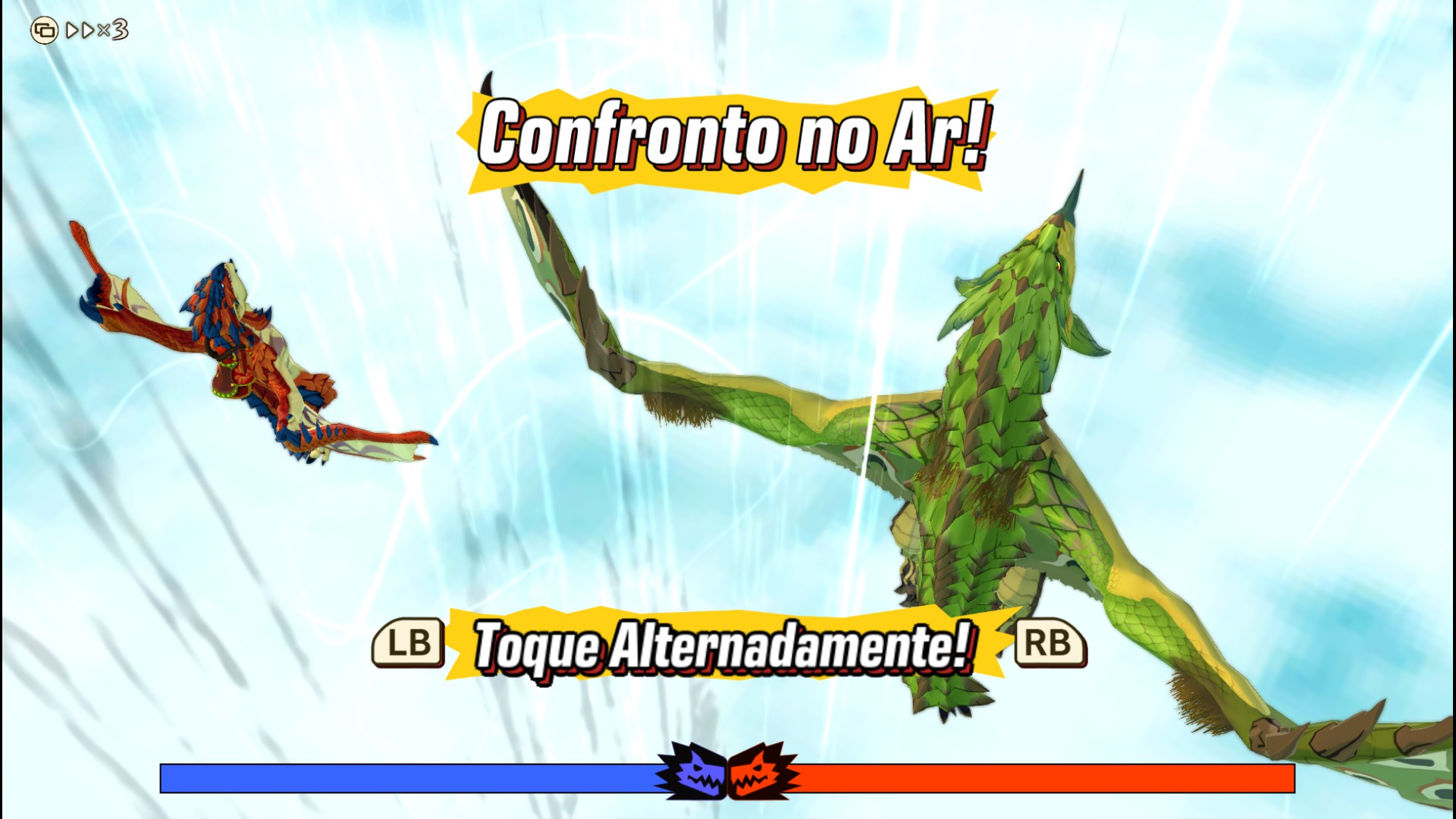 Monster Hunter Stories - Confronto direto no ar