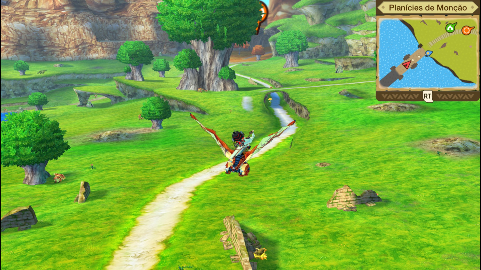 Monster Hunter Stories - Voando pelo mapa