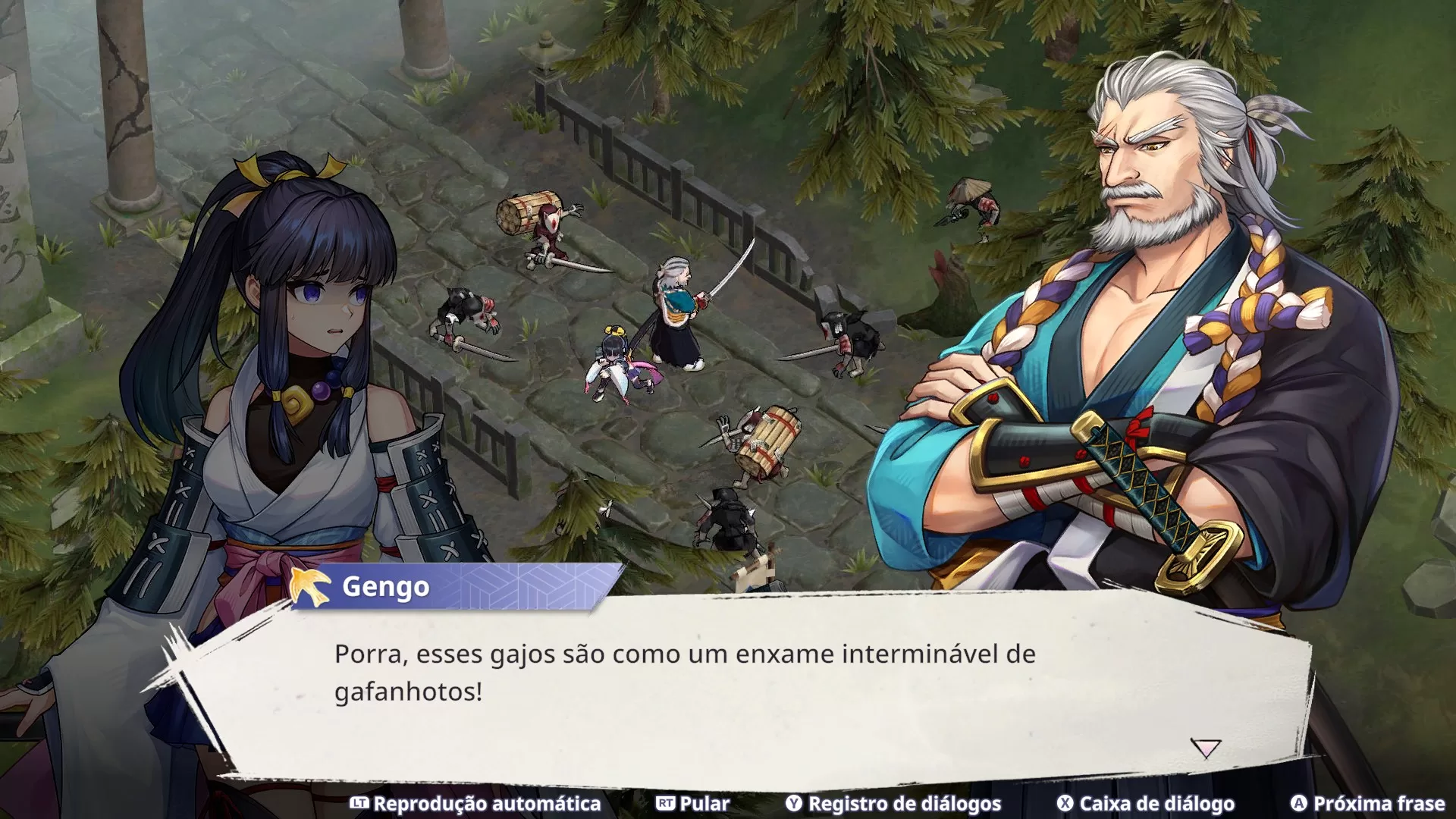 Yasha Legends of the Demon Blade - Shigure e Gengo diálogo em PTPT