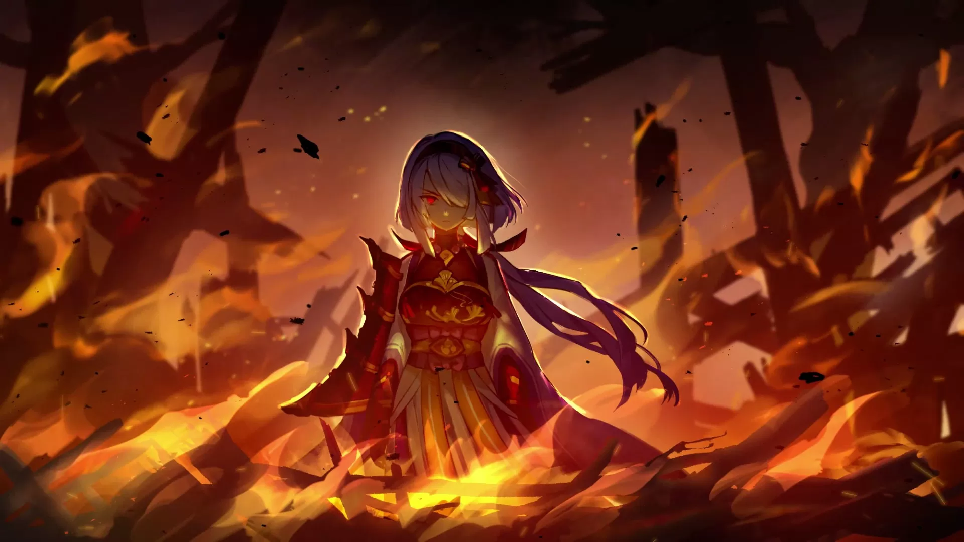 Yasha Legends of the Demon Blade - Yasha nas chamas cutscene