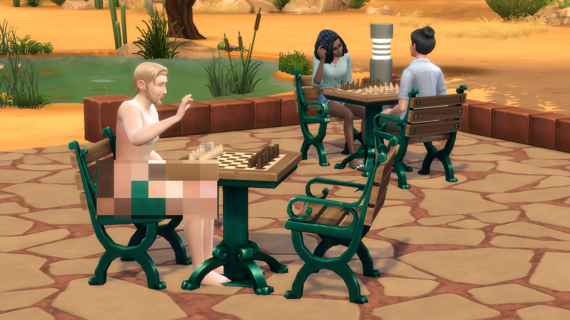 The Sims sem roupa na praça